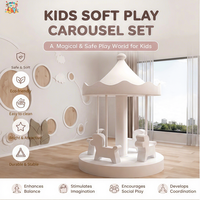 Manège Électrique Blanc pour Enfants, Aire de Jeu Intérieure, Carrousel Souple pour Centre Commercial, Équipement de Location pour Fêtes