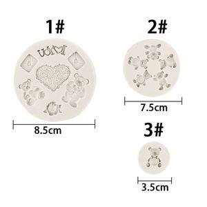 Besafe Mini oso <span class=keywords><strong>de</strong></span> peluche <span class=keywords><strong>de</strong></span> San Valentín Fondant moldes <span class=keywords><strong>de</strong></span> <span class=keywords><strong>Chocolate</strong></span> <span class=keywords><strong>para</strong></span> decoración <span class=keywords><strong>de</strong></span> pasteles Cupcake Toppers Candy Gum Paste Crafting - Product Image 5