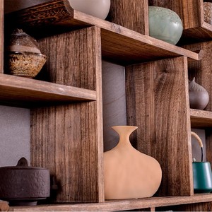 Estante de exhibición de madera maciza para montar en la pared, forma irregular, estante de almacenamiento con múltiples compartimentos para sala de estar, juego de té, adornos - Product Image 3