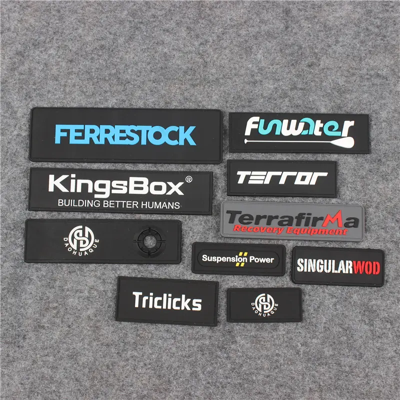 Custom Logo 3d Siliconen Patches 3d Naaien Op Rubber Patches