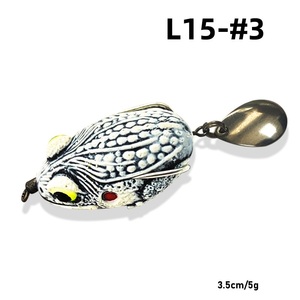 Haute qualité 10 pièces/sac 3.5cm 5g Topwater flottant bionique nager <span class=keywords><strong>Latex</strong></span> grenouille appât souple avec cuillère Spinner pour brochet poisson-chat - Product Image 5