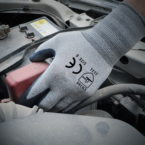 Los mejores guantes de seguridad industrial personalizados baratos, guantes de trabajo impermeables para trabajo mecánico, corte de revestimiento de algodón de goma resistente al calor - Product Image 4