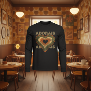 Camiseta de Manga Larga Estilo Vintage Adonais con Diseño Grunge de Corazón, Camiseta Promocional Estilo Vintage Adonais - Product Image 3