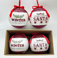 Boule de Noël en mousse mignonne en forme de chien, lot individuel, boule rétro en polystyrène pour chiot d'hiver avec ruban rouge, ornements suspendus pour la décoration de Noël