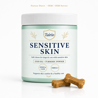 Friandises anti-démangeaisons pour chiens et chats, huile de poisson oméga 3, allergies environnementales, peau et pelage, formule vétérinaire premium, ODM