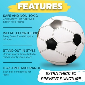 Ballon de football gonflable en PVC de 27 pouces pour enfants et adultes, idéal pour les fêtes d'été à la piscine, la plage, les anniversaires et les barbecues - Product Image 4