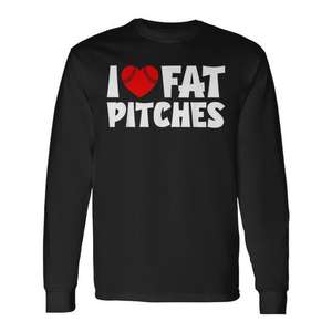 T-shirt à manches longues I Love Fat Pitches Heart Baseball - Product Image 1