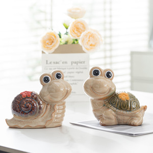Adorno de cerámica para tortuga y <span class=keywords><strong>caracol</strong></span>, hogar creativo, sala de estar, mueble de <span class=keywords><strong>TV</strong></span>, decoración de pecera de animales pequeños, decoración de paisaje - Product Image 1