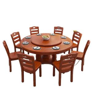 โต๊ะอาหารไม้เนื้อแข็งโบราณทรงกลมหมุนได้พร้อมเก้าอี้ ลดราคาพิเศษ - Product Image 2