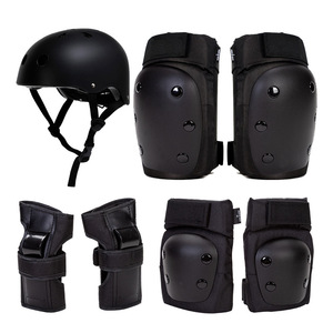 Conjunto de equipo de protección para niños, rodilleras, coderas, casco, patinaje sobre ruedas, protección integral unisex ES 068 - Product Image 1