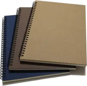 Cahier à bobine ligné marron bleu personnalisable gros bon marché gros livre fournitures de papeterie de bureau abordables