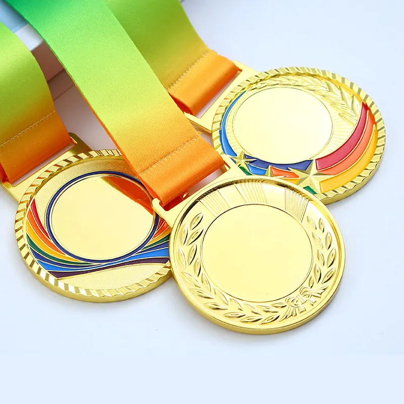 Medalhas de jogos gerais, medalhas de bronze para maratona de competições esportivas, medalhas e troféus com logotipo personalizado