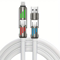 Câble USB 3.0 Type-C magnétique 240W Super Rapide 3A avec blindage tressé TPE/Silicone, rotatif 4-en-1 multi-appareils, coudé, 1m, en alliage d'aluminium