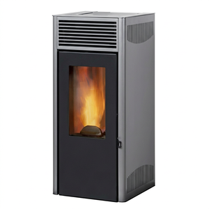 Poêle à granulés de bois moderne autoportant 8KW en acier avec télécommande pour salon intérieur - Product Image 1