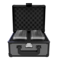 Étui de rangement portable pour cartes gradées à 2 rangées, compatible PSA BGS HGA CSG, en fibre de carbone avec serrure TSA