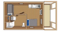 Kits de cabanes de petite taille pour camping-cars et stations de villégiature, 1 chambre