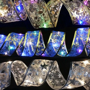 5M LED סרט אורות חג מולד עץ קישוטי DIY תחרה קשתות מחרוזת אורות חג קישוט קשת אדום חג המולד סרט קשת - Product Image 2