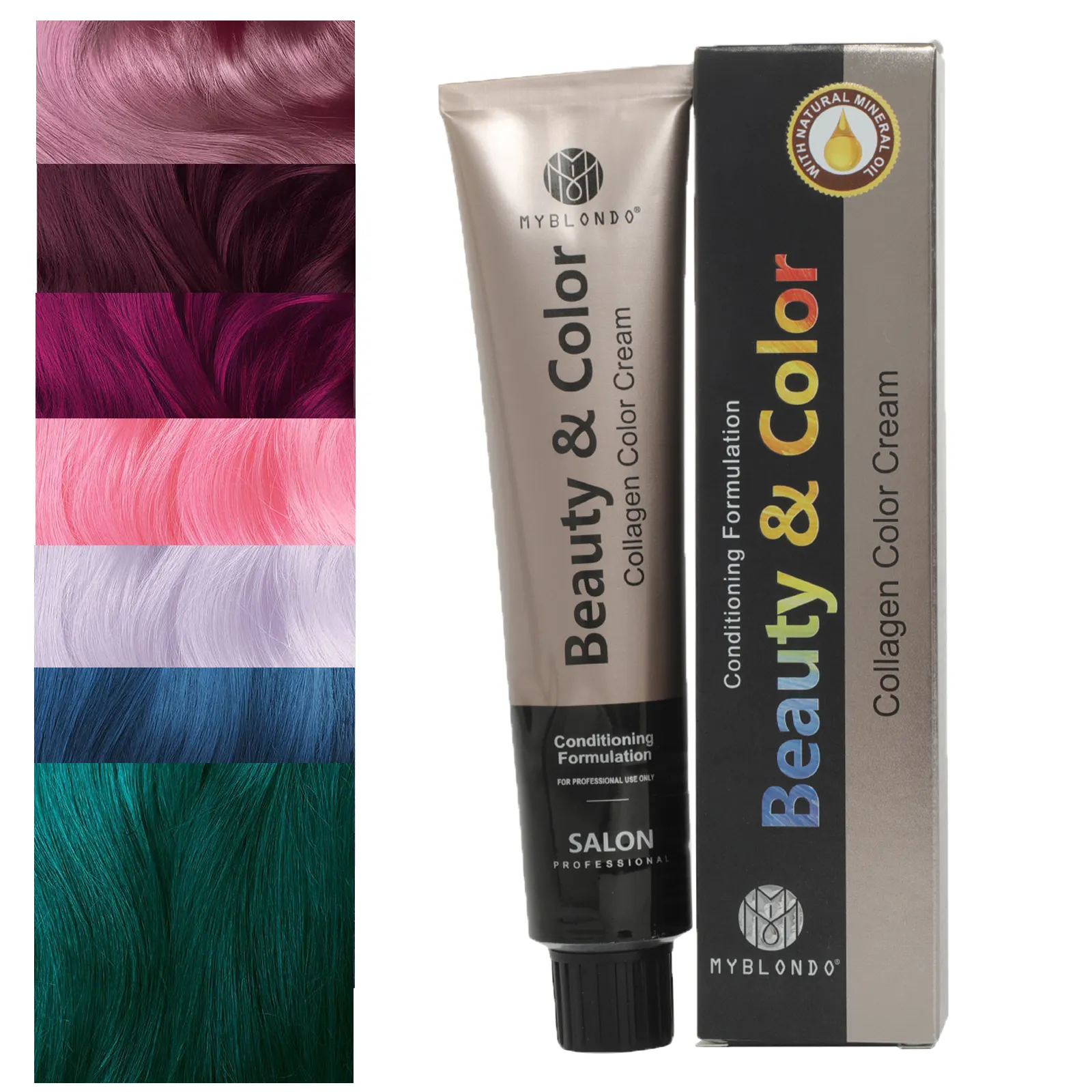 Prodotto salone colore dei capelli colorante permanente crema 68 colori rosso/blu/viola/nero colorazione veloce liscia