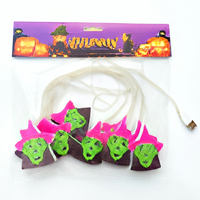 Guirlandes lumineuses en plastique pour Halloween, accessoires yeux de crâne, décorations citrouille effrayantes, éclairage d'ambiance pour la fête des fantômes