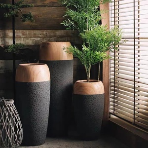 Nuovo Vaso da Esterno in Fibra <span class=keywords><strong>di</strong></span> Vetro/<span class=keywords><strong>Legno</strong></span>, Fioriera Rivestita in Resina Epossidica, Durevole ed Ecologico, Stile Americano <span class=keywords><strong>per</strong></span> Arredamento Casa e Giardino - Product Image 1