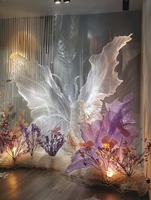 M-55 2026 Nouvelle Décoration Murale Géante en Papier pour Hôtels, Fleurs et Papillons, Art Papier Papillon Fini pour Fond de Mariage