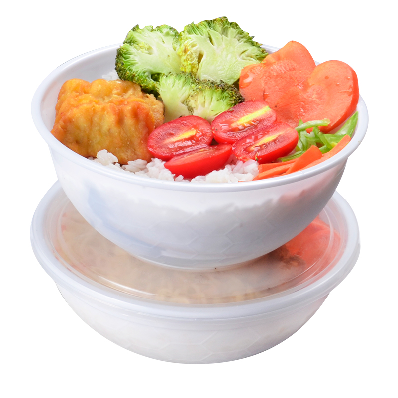 1050 мл одноразовые большие пластиковые микроволновые безопасные пищевые тарелки для риса лапши супа с крышкой