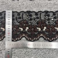 Bordure en dentelle brodée colorée, dentelle décorative pour vêtements, bordure en dentelle pour abaya, kaftan et décoration de robes traditionnelles malaisiennes