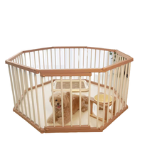 Parc de jeu pliable en bois pour chats et chiens, intérieur/extérieur - Barrière de protection durable et sûre, design combinable librement, toutes saisons