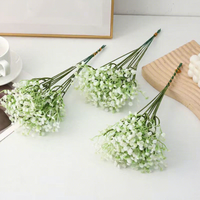 Bouquet de Gypsophile Artificielle Blanche, Fleurs Artificielles en Plastique au Toucher Réel pour Mariage, Décoration de Fête à Domicile, Arrangement