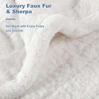 Couverture chauffante en fausse fourrure Sherpa de luxe avec 5 niveaux de chauffe, arrêt automatique après 3 heures, lavable en machine, couverture électrique