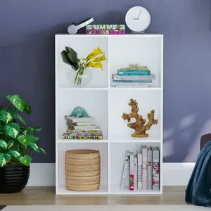 Estantería de <span class=keywords><strong>cubo</strong></span> blanca moderna de <span class=keywords><strong>2x3</strong></span> para el hogar, oficina, habitación de niños, unidad de almacenamiento para libros, juguetes, artículos decorativos, estante de exhibición, gabinete - Product Image 2