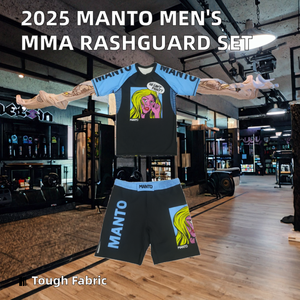 ชุดแรชการ์ด+กางเกงขาสั้นสำหรับผู้ชาย ปี 2025 แบบสั่งทำพิเศษ สำหรับ MMA ยิวยิตสู ต่อสู้ ชุดออกกำลังกาย ผ้าสแปนเด็กซ์/โพลีเอสเตอร์ 150GSM พิมพ์ลายดิจิทัล รับผลิตแบบ OEM - Product Image 3