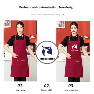 Grembiule da Cucina in Tela con Logo Stampato per Caffè e Ristoranti, Comodo e Adatto per Uniformi del Personale, con Fibbia in Metallo e Design Regolabile - Product Image 3
