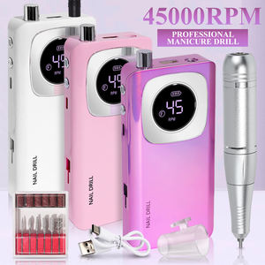 プロ仕様45000RPMポータブル高速ブラシモーターネイルサンディングドリルマシンペディキュア用耐久性プラスチック素材 - Product Image 1