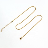 Collier en acier inoxydable pour femmes, chaîne fine en maille plate, plaqué or, bijoux de mode, tendance, livraison gratuite