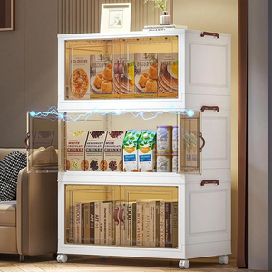 صندوق تخزين بلاستيكي حديث سهل التركيب مستطيل الشكل من مواد PP+PE+HIPS+ABS قابل للطي بثلاثة أدراج للمكتب وغرفة النوم لتخزين الألعاب - Product Image 3