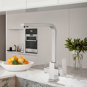<span class=keywords><strong>Rubinetto</strong></span> Quadrato in Acciaio Inox 304 <span class=keywords><strong>a</strong></span> <span class=keywords><strong>Tre</strong></span> Vie per Acqua Calda e Fredda, Purificazione dell'Acqua Potabile Diretta per Lavello da Cucina - Product Image 6
