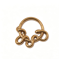 Anneau clicker articulé en titane G23 ASTM F136 16G pour septum, nez, oreille et daith