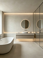 Microciment antidérapant imperméable avec finition effet marbre et peinture pour sols de salle de bain et de cuisine