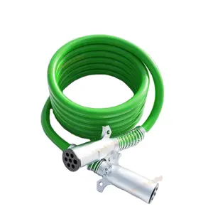 Green Jacket ABS Cable de alimentación de 15 pies Bobina de alimentación eléctrica Cable de alta resistencia Cable de alimentación para semirremolques Tractores