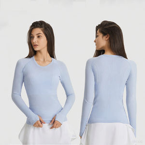 Nueva Roupa De Academia Chandal Mujer Top De manga larga Camisetas Slim Fit Baju Olahraga Fitness Yoga Wear - Product Image 3