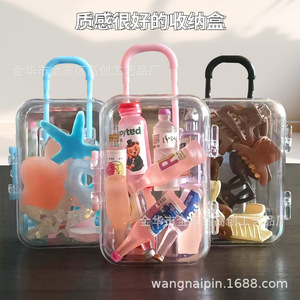 Mini Jewelry Organizer Box Transparent Pink Plastic Resin Storage Case For Earrings Hair Accessories Jewelry Spring 2023 - Product Image 3