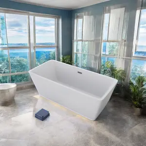 Bellagio Hot Sale Rectangular Freestanding Bath Acrylic Bathtub Cold Plunge Ice Tub Bathtubs