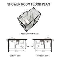 Module de salle de bain modulaire rectangulaire personnalisé YEETE avec douche en verre, toilettes et vasque pour hôtels, appartements et projets de construction préfabriquée