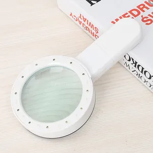 Draagbare Simple12 Led Licht Lamp 30X Handheld Grote Vergrootglas Lens Vergrootglas Met Standaard Voor Inspectie