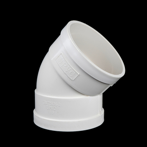 تجهيزات <span class=keywords><strong>PVC</strong></span> منخفضة السعر للبيع بالجملة للصرف DIN Standard 45 درجة الكوع - Product Image 4
