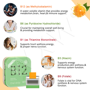 แถบฟิล์มบางสีส้ม B12ในช่องปากสำหรับอาหารเสริมเพื่อสุขภาพโภชนาการแถบวิตามินละลายใน B12 - Product Image 3