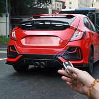 Aileron arrière électrique noir brillant pour Honda Civic Hatchback 10e génération 2021, commande à distance, levage automatique, LED DRL, feu stop