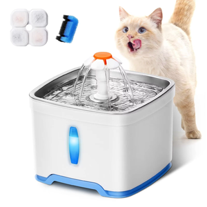 Fontanella d'Acqua Automatica <span class=keywords><strong>per</strong></span> <span class=keywords><strong>Gatti</strong></span> in Acciaio Inossidabile, Silenziosa, Regolabile, con Funzione di Ricarica, <span class=keywords><strong>per</strong></span> la Cura degli Animali Domestici - Product Image 1
