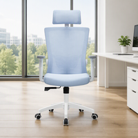 Chaise de bureau ergonomique à dossier haut, inclinable, certifiée BIFMA, avec structure en acier, dossier en maille, accoudoirs réglables en hauteur et pivotante